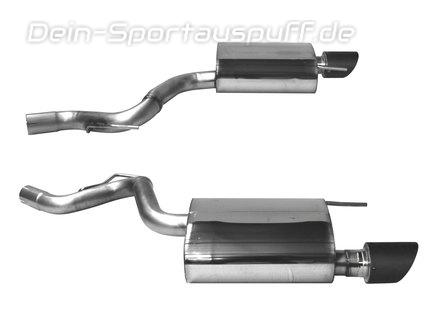 Bastuck Edelstahl Duplex Sportauspuff Ford Mustang 6 bis 2018 2.3l EcoBoost je 100mm rund eingerollt abgeschrägt aus Carbon