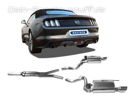 Bastuck Edelstahl Duplex Racing-Komplettanlage ab Kat mit Klappensteuerung Ford Mustang 6 bis 2018 2.3l EcoBoost je 100mm rund doppelwandig abgeschrägt