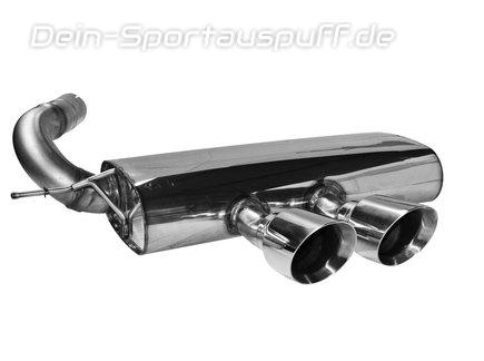 Bastuck Edelstahl Mittig Sportauspuff inkl. Verbindungsrohr Ford Focus 3 ST Turnier 2x100mm rund doppelwandig abgeschrägt