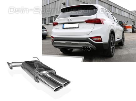 FOX Edelstahl Sportauspuff Hyundai Santa Fe 4x4 Typ TM ab Bj. 18 2x106x71mm oval eingerollt abgeschrägt