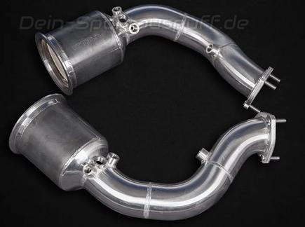 Capristo Edelstahl Downpipes mit 250-Zeller Sportkats Porsche Cayenne V8 Turbo inkl. Coupe Typ 536