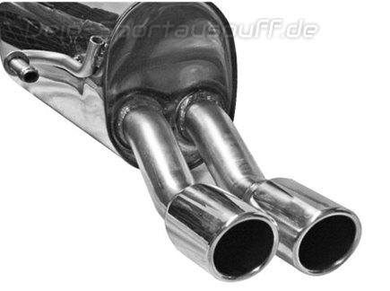 Bastuck Edelstahl Sportauspuff Peugeot 308 Schrägheck GTI 2x76mm rund eingerollt abgeschrägt
