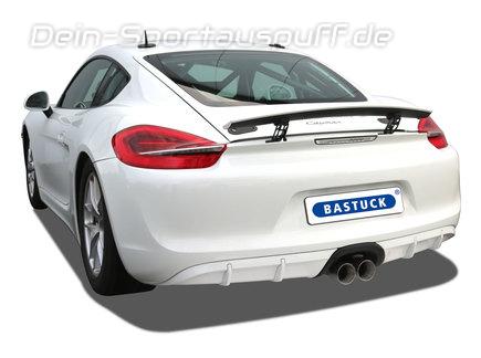 Bastuck Edelstahl Mittig Sportauspuff Porsche Cayman, Cayman S und GTS Typ 981 2x90mm rund doppelwandig gerade