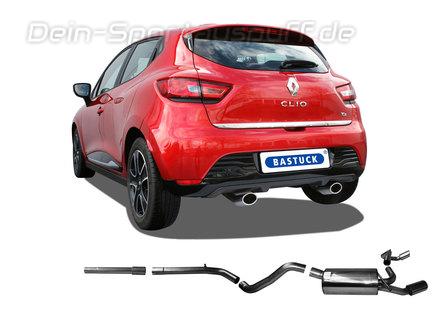Bastuck Edelstahl Duplex Racing-Komplettanlage ab Kat Renault Clio 4 1.2l je 110x70mm oval eingerollt abgeschrägt