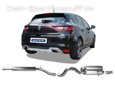 Bastuck Edelstahl Sportauspuff-Komplettanlage ab Kat mit Klappensteuerung Renault Megane 4 GT 1.6l TCe EDC für originalen Endrohrausgang