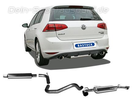 Bastuck Edelstahl Duplex Sportauspuff-Komplettanlage ab Kat VW Golf 7 1.0l 1.2l TSI je 90mm rund doppelwandig abgeschrägt