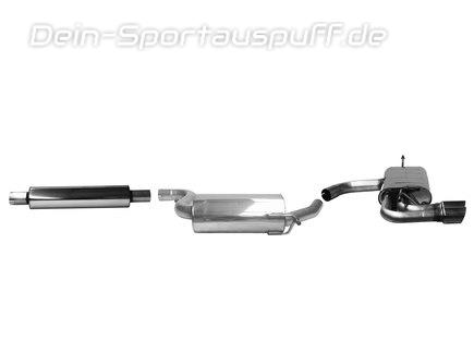 Bastuck Edelstahl Sportauspuff-Komplettanlage ab Kat VW Golf 7 1.4l TSI 103kW 2x76mm rund eingerollt abgeschrägt