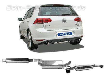 Bastuck Edelstahl Duplex Sportauspuff-Komplettanlage ab Kat VW Golf 7 1.4l TSI 103kW je 90mm rund doppelwandig abgeschrägt