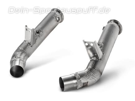 Akrapovic Edelstahl Downpipes mit Kat-Ersatzrohr Alfa Romeo Giulia Quadrifoglio 2.9l