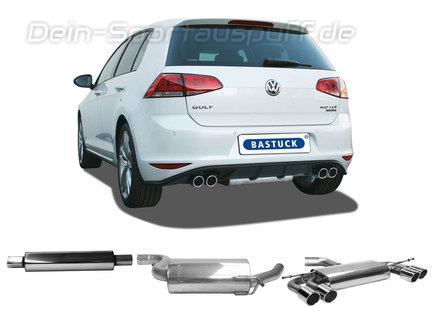 Bastuck Edelstahl Duplex Sportauspuff-Komplettanlage ab Kat VW Golf 7 1.4l TSI 103kW in R-Optik je 2x76mm rund eingerollt abgeschrägt