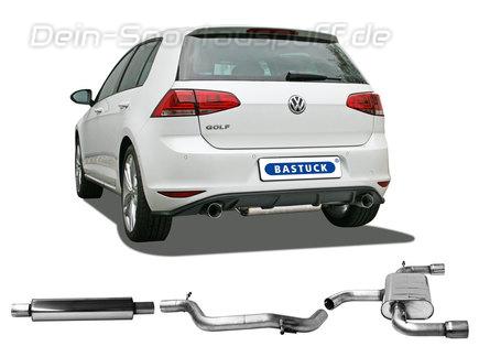 Bastuck Edelstahl Duplex Sportauspuff-Komplettanlage ab Kat VW Golf 7 GTI inkl. Clubsport je 85mm rund doppelwandig gerade