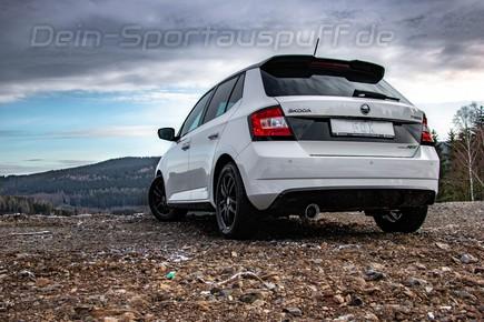 FOX Edelstahl Sportauspuff Skoda Fabia 3 NJ Edition R5 100mm rund doppelwandig abgeschrägt