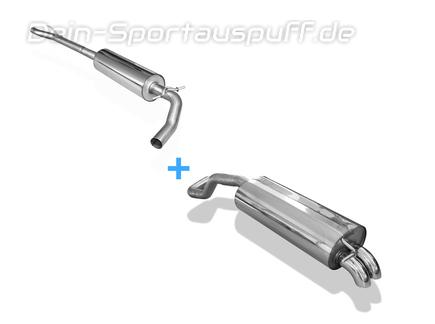 Fox Edelstahl Sportauspuff-Komplettanlage ab Kat. Skoda Rapid Spaceback 2x55mm Dieseloptik