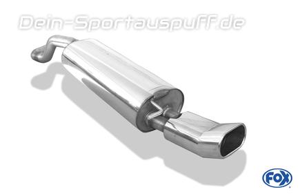 Fox Edelstahl Racing-Komplettanlage ab Kat. Skoda Rapid Spaceback 150x70mm DTM flachoval eingerollt