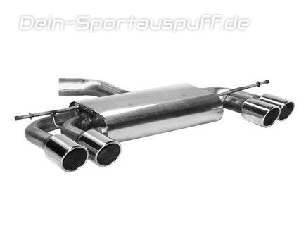 Bastuck Edelstahl Duplex Sportauspuff inkl. Adapter auf Serie VW Golf 7 Diesel inkl. GTD (Mod. ohne Soundgenerator) in R-Optik je 2x76mm rund eingerollt abgeschrägt