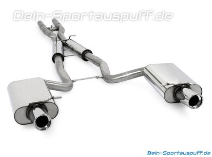 Fox Edelstahl Duplex Sportauspuff-Komplettanlage ab Kat Audi A4 Cabrio B6 B7 3.0l 3.2l quattro je 100mm rund eingerollt abgeschrägt mit Absorber