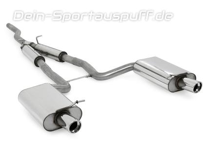 Fox Edelstahl Duplex Sportauspuff-Komplettanlage ab Kat Audi A4 Cabrio B6 B7 1.8l quattro je 100mm rund eingerollt abgeschrägt mit Absorber