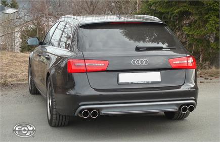 Fox Edelstahl Duplex Sportauspuff Audi A6 4G Typ C7 2.0l TFSI 2.8l FSI + quattro je 2x90mm rund eingerollt abgeschrägt