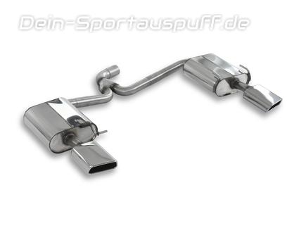 FOX Edelstahl Duplex Sportauspuff Skoda Superb 3T 3.6 V6 je 145x65mm trapezförmig eingerollt abgeschrägt