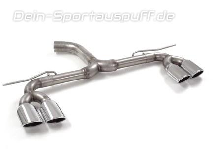 Ragazzon Edelstahl Duplex Ø70mm Endschalldämpfer-Ersatzrohr VW Golf 7 GTI Facelift inkl. Performance in R-Optik je 2x108x70mm oval eingerollt abgeschrägt