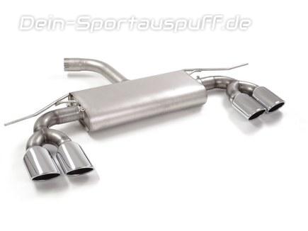 Ragazzon Edelstahl Duplex Ø76mm Sportauspuff VW Golf 7 GTI Facelift inkl. Performance in R-Optik je 2x108x70mm oval eingerollt abgeschrägt