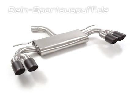 Ragazzon Edelstahl Duplex Sportauspuff Audi A3 8V Facelift 35 TFSI je 2x90mm rund scharfkantig abgeschrägt aus Carbon
