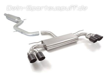 Ragazzon Edelstahl Duplex Sportauspuff-Komplettanlage ab OPF Audi A3 8V Facelift 35 TFSI je 2x90mm rund scharfkantig abgeschrägt aus Carbon