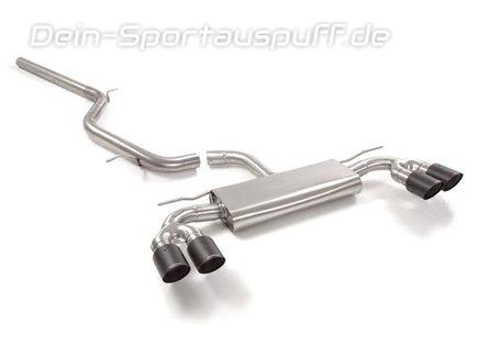 Ragazzon Edelstahl Duplex Racing-Komplettanlage ab OPF Audi A3 8V Facelift 35 TFSI je 2x90mm rund scharfkantig abgeschrägt aus Carbon