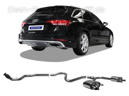 Bastuck Edelstahl Duplex Racing-Komplettanlage ab OPF Audi A4 B9 Facelift TFSI (Mod. mit OPF) für originalen Endrohrausgang
