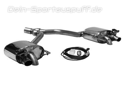 Bastuck Edelstahl Duplex Sportauspuff mit Klappensteuerung inkl. Verbindungsrohr auf Serie Audi A5 F5 Facelift TFSI (Mod. mit OPF) für originalen Endrohrausgang