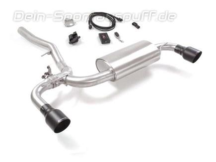 Ragazzon Edelstahl Duplex Sportauspuff mit Klappensteuerung Mini F54 Clubman JCW ALL4 je 102mm rund eingerollt abgeschrägt in schwarz