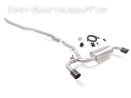 Ragazzon Edelstahl Duplex Racing-Komplettanlage ab Kat mit Klappensteuerung Mini F54 Clubman JCW ALL4 je 100mm rund scharfkantig abgeschrägt aus Carbon