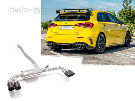 Ragazzon Edelstahl Duplex Sportauspuff-Komplettanlage ab OPF Mercedes A-Klasse W177 A35 AMG ab 2018 je 2x90mm rund scharfkantig abgeschrägt aus Carbon