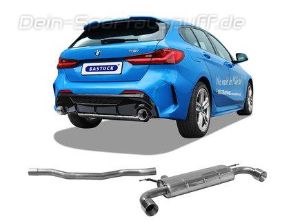 Bastuck Edelstahl Duplex Sportauspuff-Komplettanlage ab OPF BMW 1er F40 116i 118i je 100mm rund doppelwandig gerade