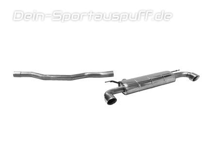 Bastuck Edelstahl Duplex Sportauspuff-Komplettanlage ab OPF BMW 1er F40 116i 118i je 100mm rund doppelwandig abgeschrägt