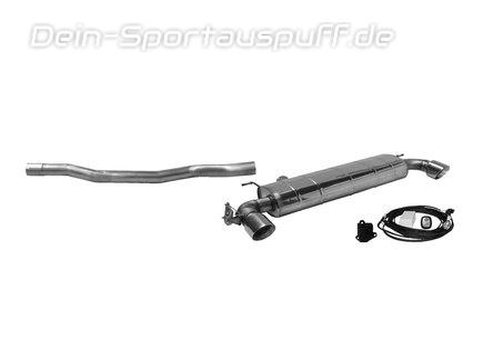 Bastuck Edelstahl Duplex Sportauspuff-Komplettanlage ab OPF inkl. Klappensteuerung BMW 1er F40 116i 118i je 100mm rund doppelwandig abgeschrägt