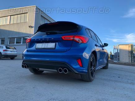 FOX Edelstahl Duplex Sportauspuff-Komplettanlage ab OPF Ford Focus 4 ST-Line (Mod. mit Starrachse) je 2x90mm rund eingerollt abgeschrägt