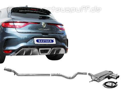 Bastuck Edelstahl Mittig Sportauspuff-Komplettanlage ab OPF mit Klappensteuerung Renault Megane 4 RS (Mod. mit OPF) für originalen Endrohrausgang