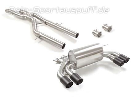 Ragazzon Edelstahl Duplex Racing-Komplettanlage ab Ragazzon OPF-Ersatzrohr BMW M2 Competition inkl. CS F87N je 2x90mm rund scharfkantig abgeschrägt aus Carbon