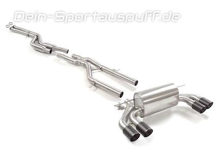 Ragazzon Edelstahl Duplex Racing-Komplettanlage ab Kat inkl. 200-Zeller Kats anstelle des OPF BMW M2 Competition inkl. CS F87N je 2x90mm rund scharfkantig abgeschrägt aus Carbon