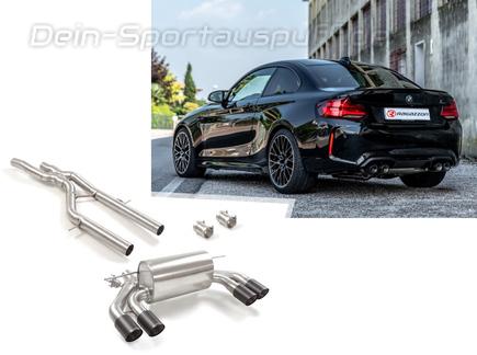 Ragazzon Edelstahl Duplex Sportauspuff-Komplettanlage ab OPF BMW M2 Competition inkl. CS F87N je 2x90mm rund scharfkantig abgeschrägt aus Carbon