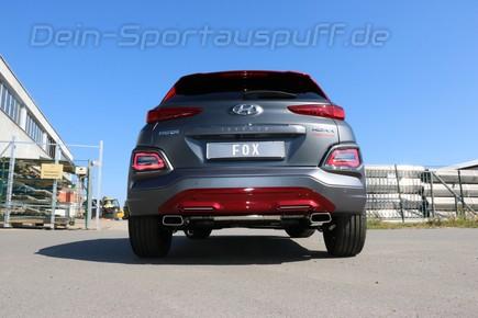 FOX Edelstahl Duplex Racing-Komplettanlage ab Kat Hyundai Kona Frontantrieb je 145x65mm trapezförmig