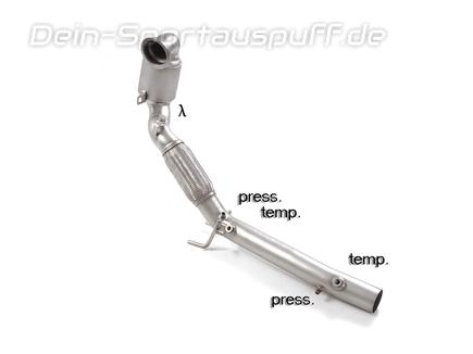 Ragazzon Edelstahl Ø70mm Downpipe mit Sport-Kat und OPF-Ersatzrohr VW Golf 7 Facelift GTI TCR