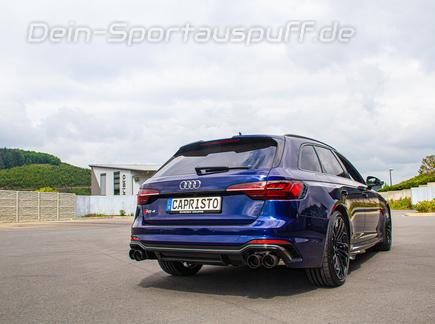 Capristo Edelstahl Duplex Sportauspuff-Komplettanlage ab VSD Audi RS4 B9 Avant je 2x rund aus Carbon