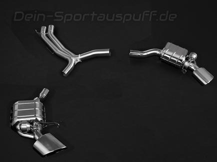 Capristo Edelstahl Duplex Sportauspuff-Komplettanlage ab VSD Audi RS4 B9 Avant oval eingerollt abgeschrägt