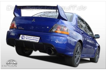 Fox Edelstahl Racing-Komplettanlage ab Kat Mitsubishi Lancer Evolution IX - Evo 9 1x129mm rund scharf abgeschrägt