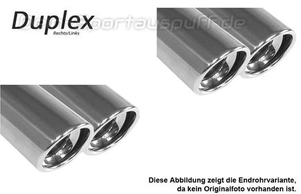 Fox Edelstahl Sportauspuff Audi A4 B7 Typ 8E Limousine/Avant 2.0l TDI 2x80mm rund eingerollt abgeschrägt mit Absorber