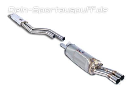 Supersprint Edelstahl Sportauspuff-Komplettanlage mit mittigem Endrohrausgang BMW 6er E24 (bis Bj. 1982) 2x60mm rund scharfkantig gerade