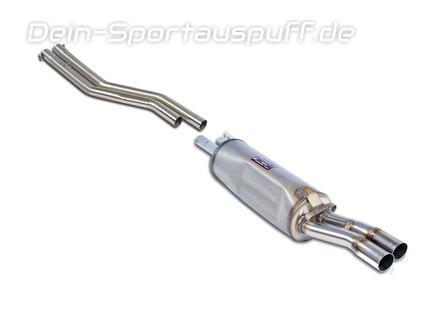 Supersprint Edelstahl Racing-Komplettanlage mit mittigem Endrohrausgang BMW 6er E24 (bis Bj. 1982) 2x60mm rund scharfkantig gerade