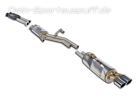 Supersprint Edelstahl Sportauspuff-Komplettanlage BMW 6er E24 (Bj. 1982 - 1987) 2x80mm rund eingerollt abgeschrägt